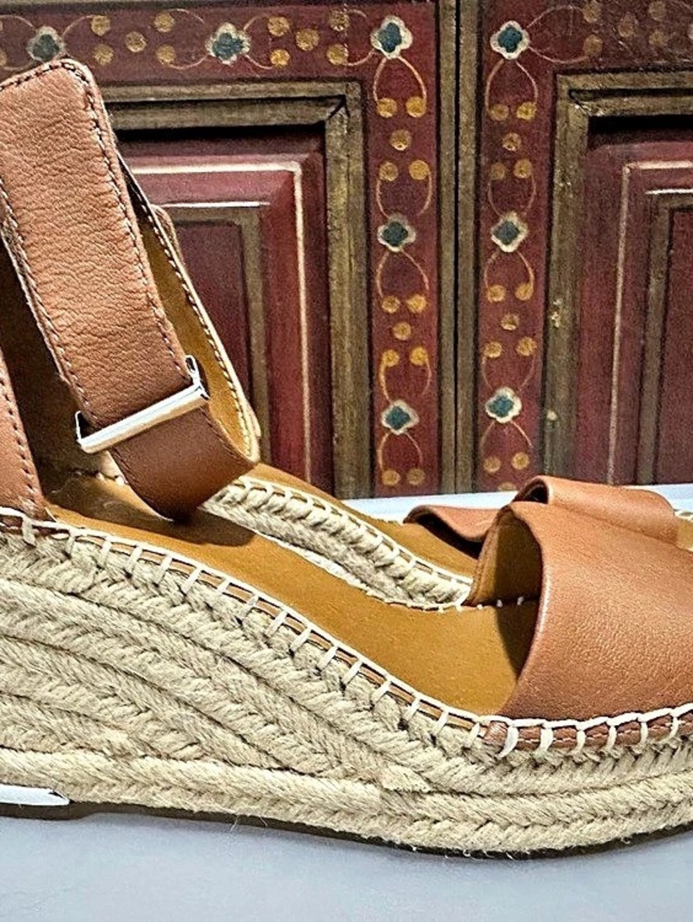 Brown & Cream Espadrille Wedge